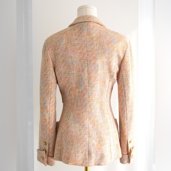 Chanel Vintage Cruise 1994 Multicolor Pastel Pink Orange 94C Tweed Jacket - Picture 12 of 16